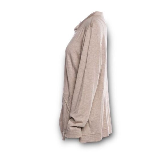 St. John Spa Zip Up Sweatshirt Long Sleeve Jacket Oatmeal Melange Women’s Large - Picture 4 of 16